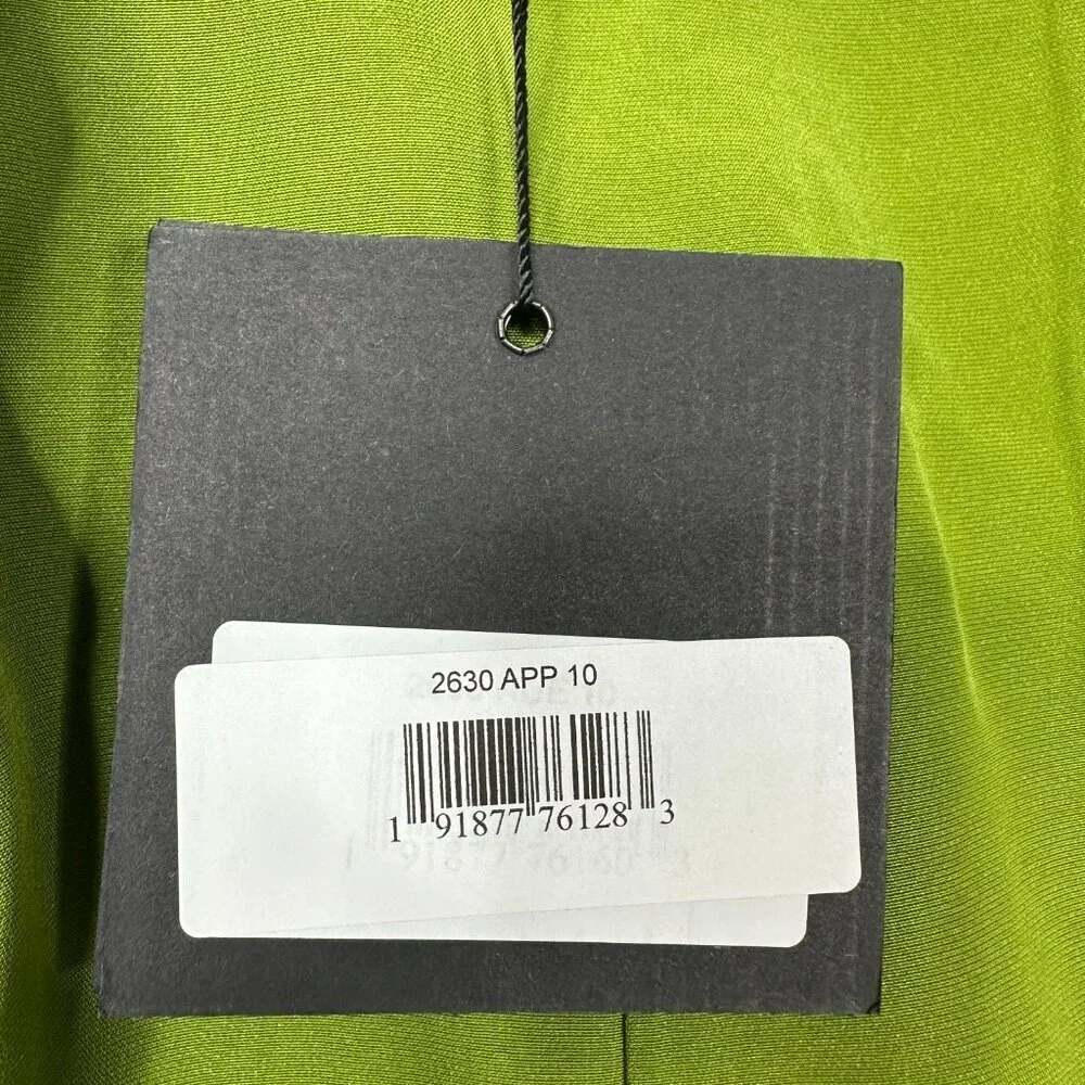 NWT Mac Duggal Plunge Neck Puff Sleeve Cut Out Gown Apple Green 10